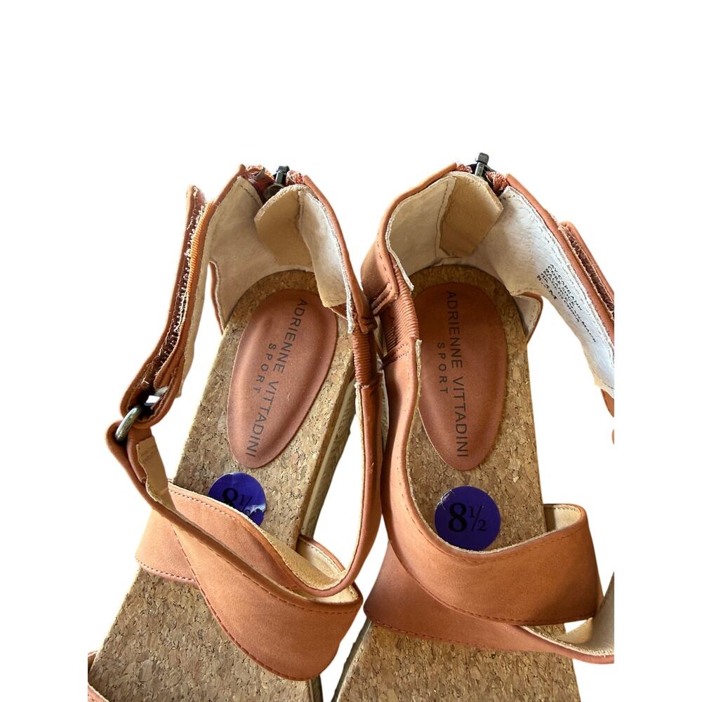 Adrienne Vittadini Women's Brown Platform Heel Cape Ann Jute Sandals Size 8.5M - Picture 4 of 8